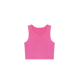 Girls' Double Lined Sleeveless Basic Crop Tank Top
