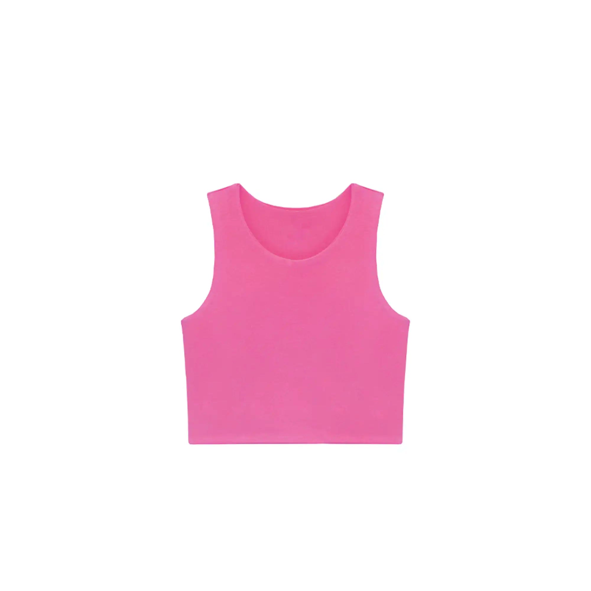 Girls' Double Lined Sleeveless Basic Crop Tank Top