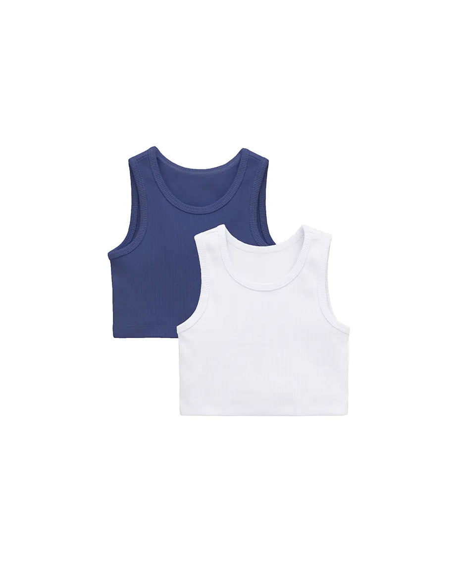 Girls 2-Pack Basic Cropped Tank Top