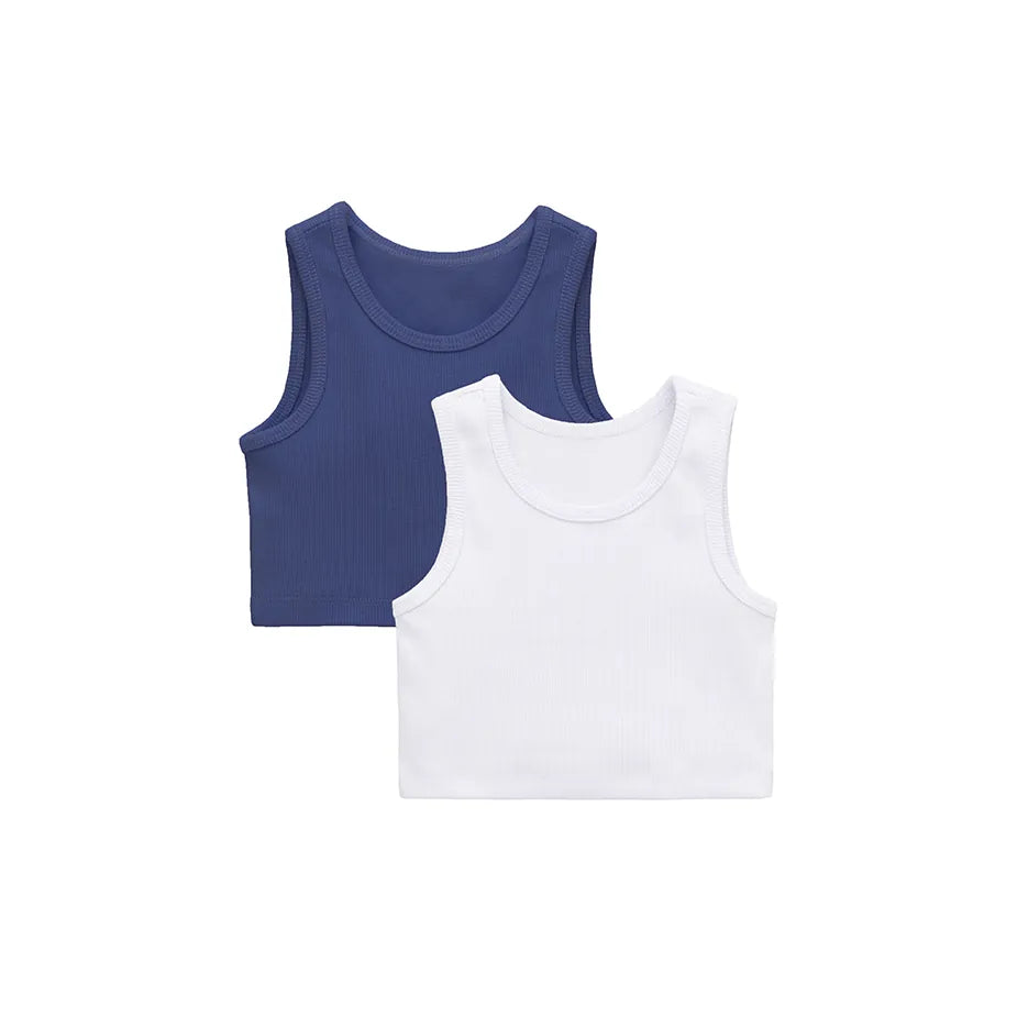 Girls 2-Pack Basic Cropped Tank Top