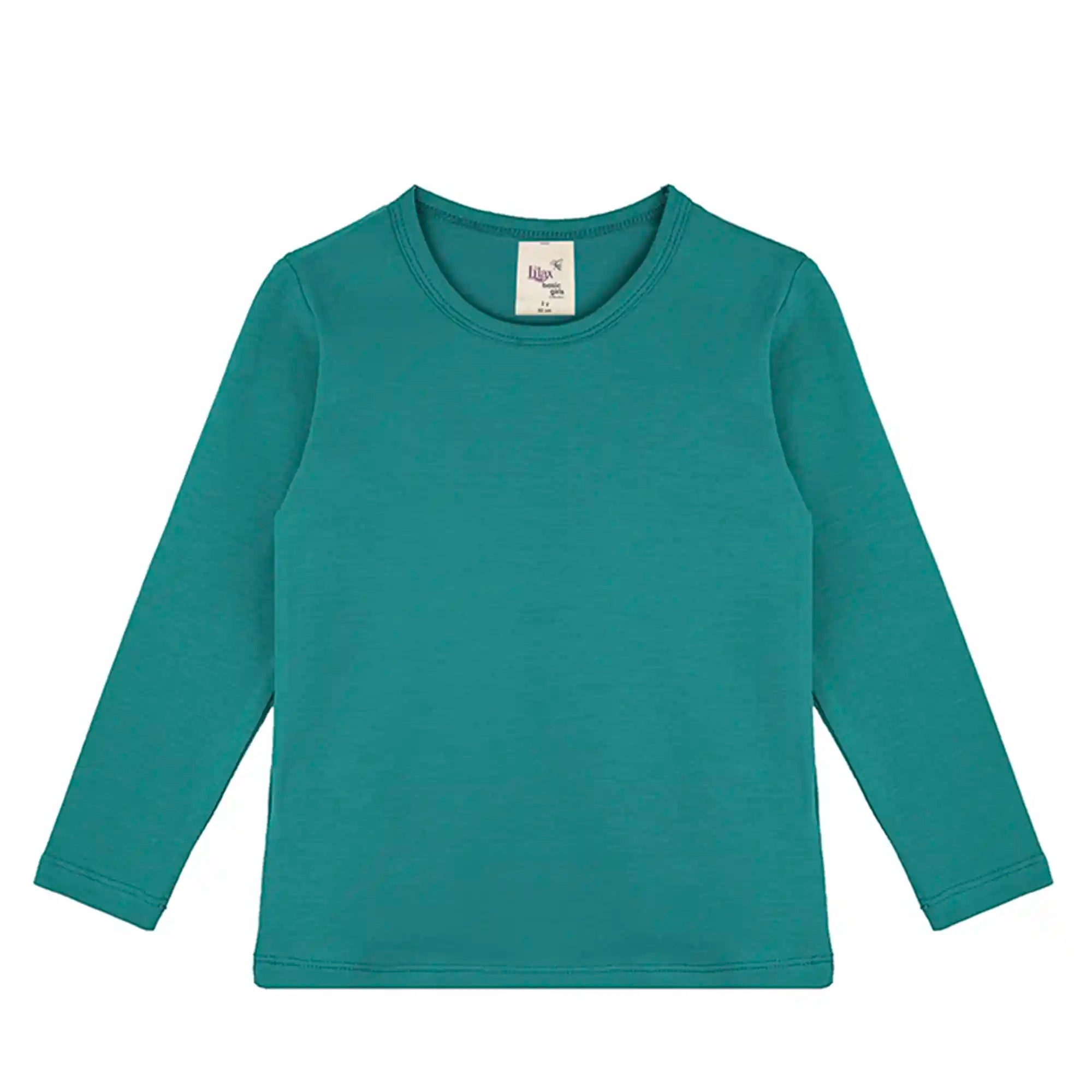 Lilax Girls' Basic Long Sleeve Round Neck Cotton T-Shirt