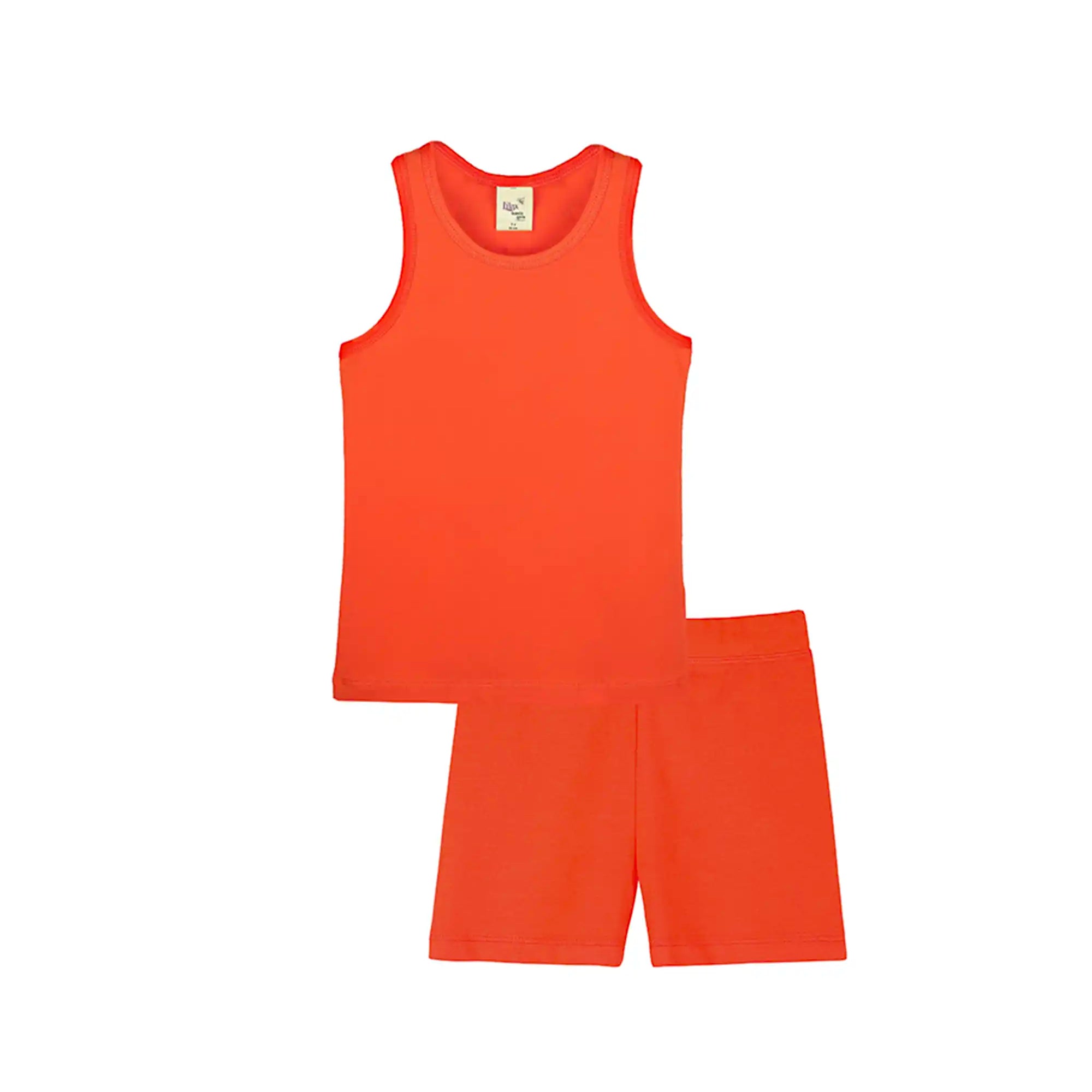Girls' Racerback Tank Top and Solid Soft Dance Short Color Match Set