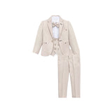 Boys 5-Piece Slim Fit Textured Suit Set