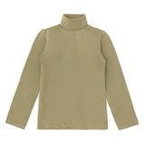 Girls' Basic Long Sleeve Turtleneck Cotton T-Shirt