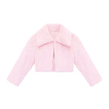 Girls Faux Fur Shrug Jacket Tied Ribbon Cozy Bolero