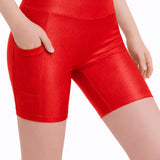 Lilax Girls Athletic Shorts with Pocket High Waisted Biker Shorts for Dance Yoga Gymnastics