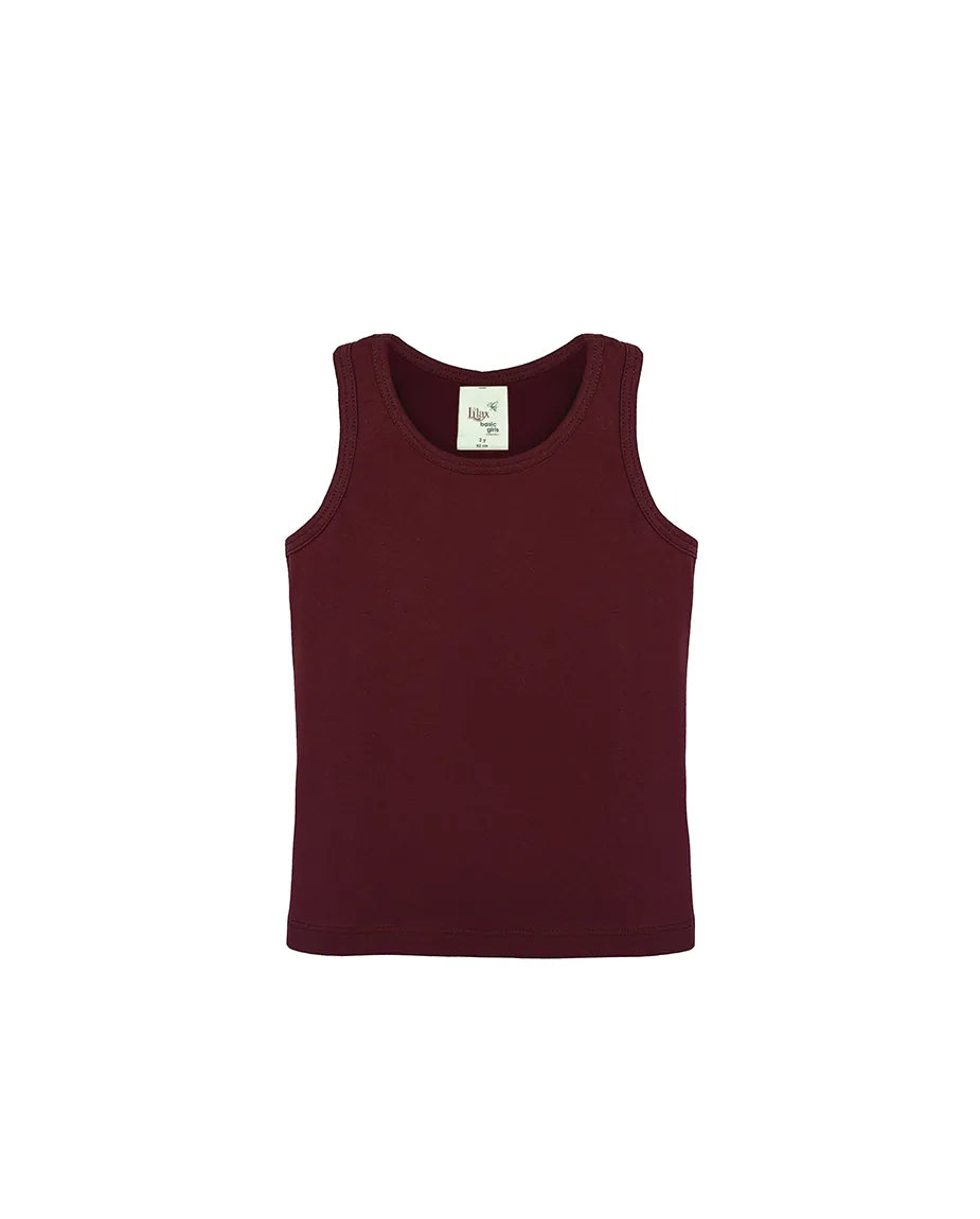 Little Girls Cotton Basic Racerback Tanktop