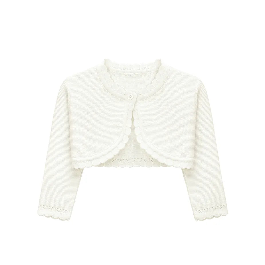 Girls' Long Sleeve Knit Button Closure Bolero Shrug