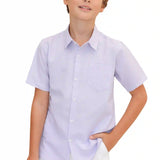 Boys' Button Down Shirt Solid Short Sleeve Classic Solid Oxford Dress Shirt