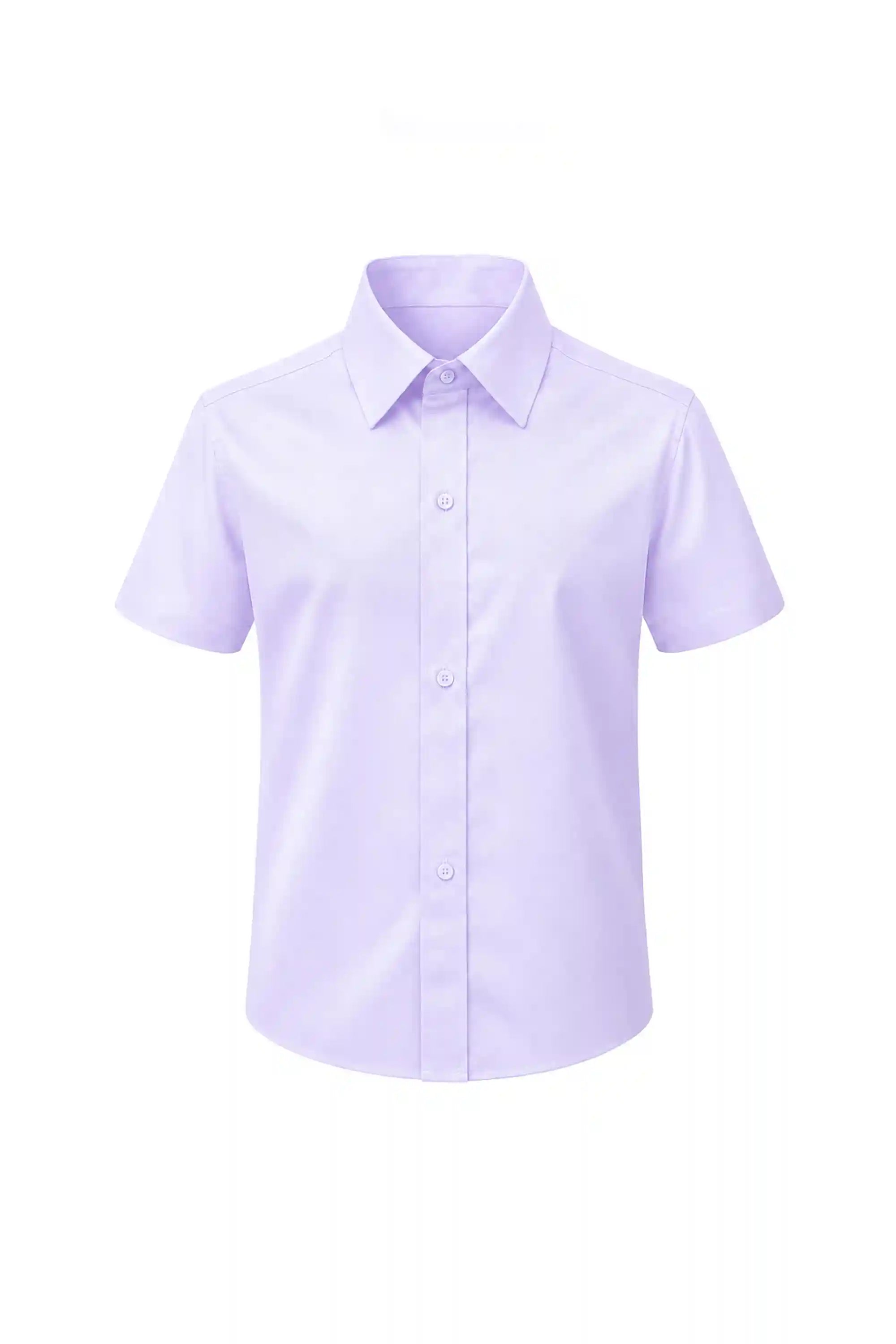 Lilax Boys Classic Short Sleeve Button Down Casual Solid Dress Shirt