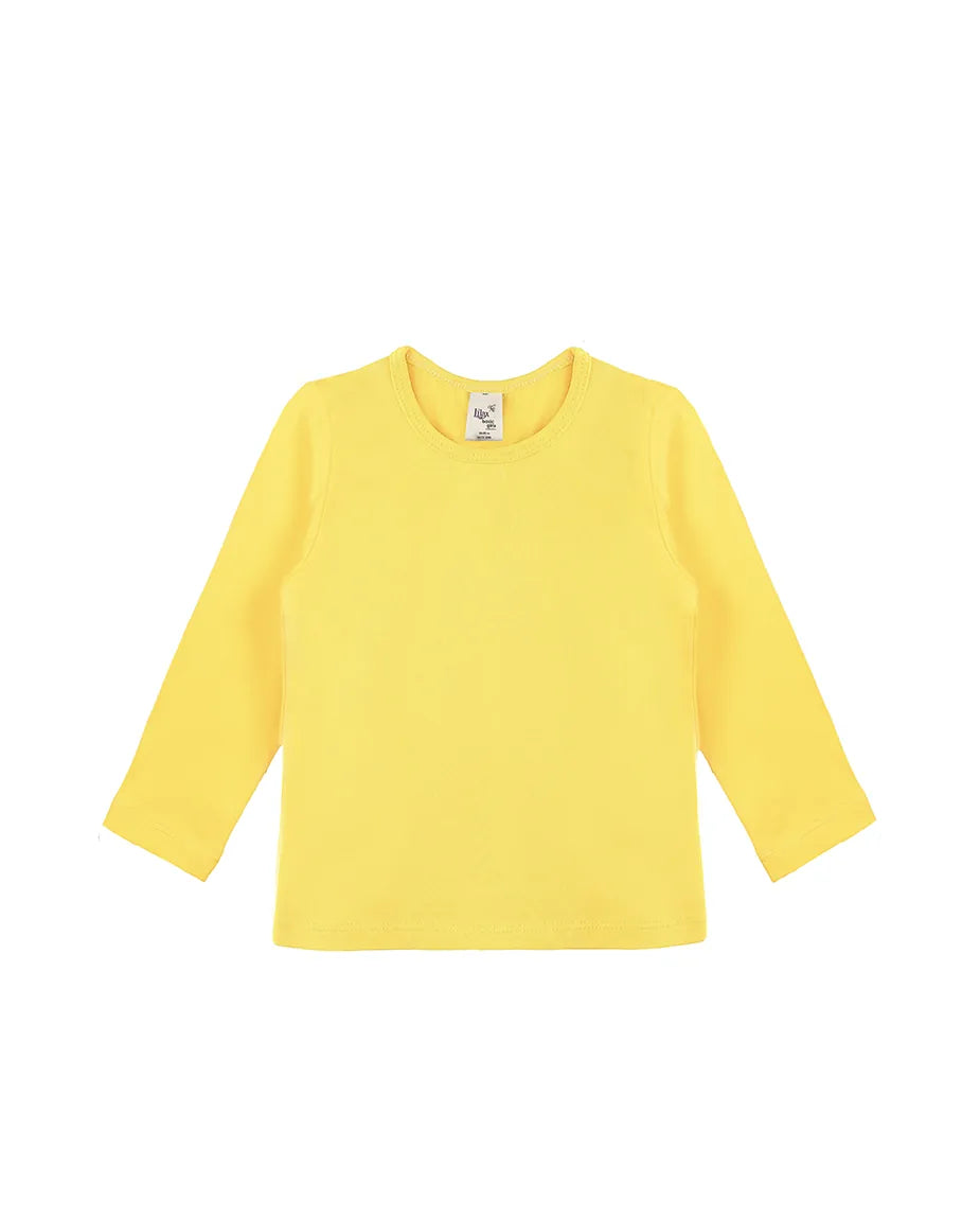 Toddler Cotton Long Sleeve Basic Crewneck T-Shirt