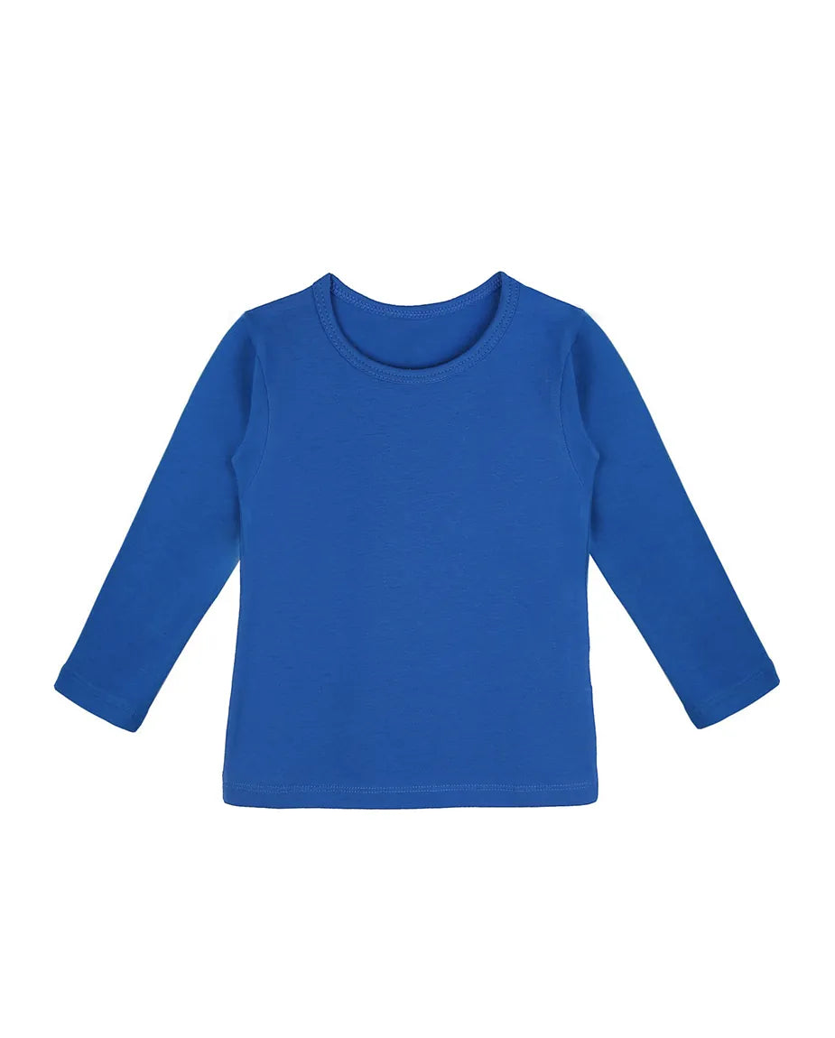 Toddler Cotton Long Sleeve Basic Crewneck T-Shirt