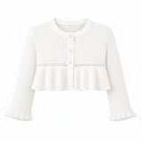 Baby Girls' Long Sleeve Knit One Button Closure Bolero Shrug