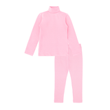 Little Girls Cotton Basic Turtleneck Shirt & Leggings Set