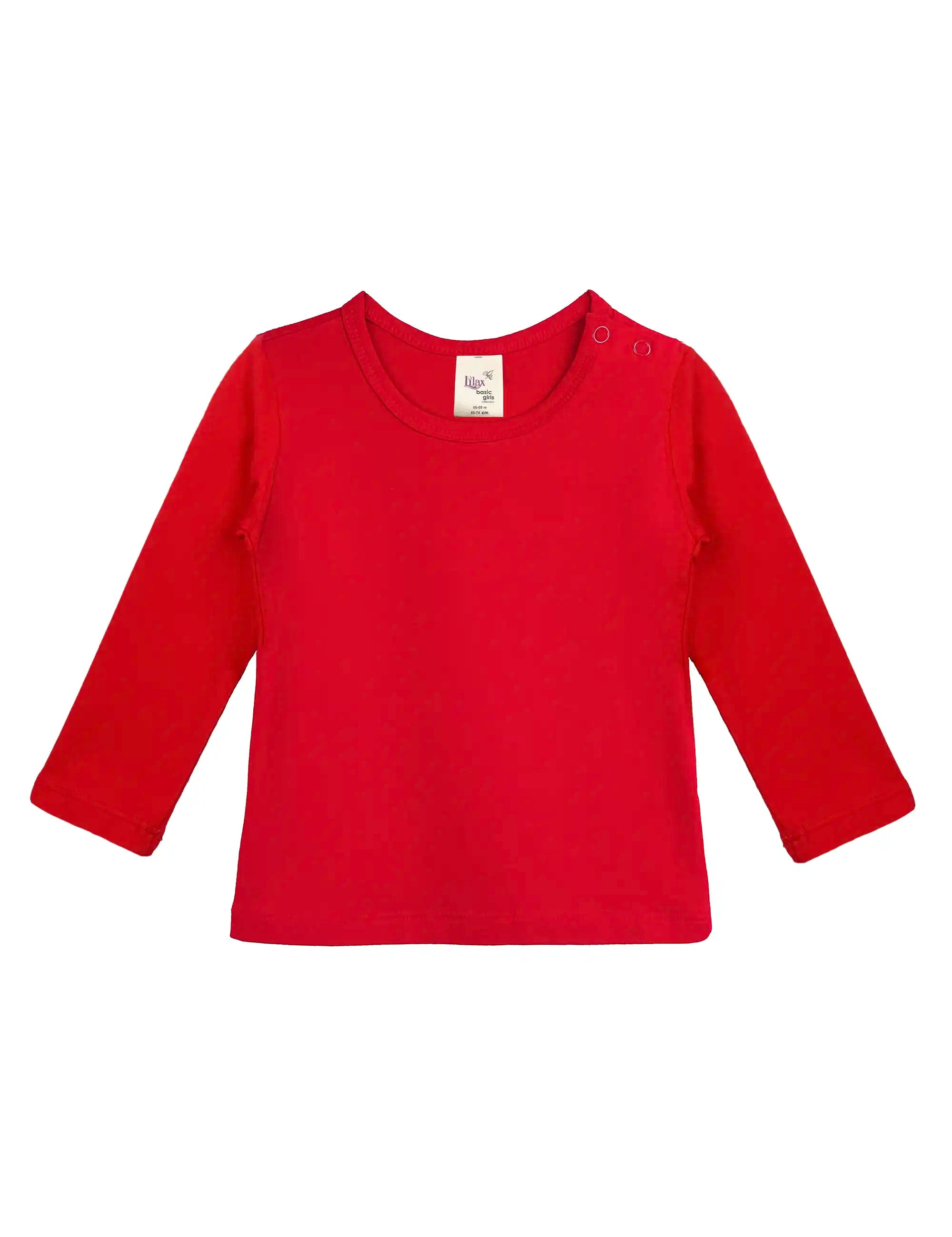 Baby Girls' Basic Long Sleeve Round Neck T-Shirt