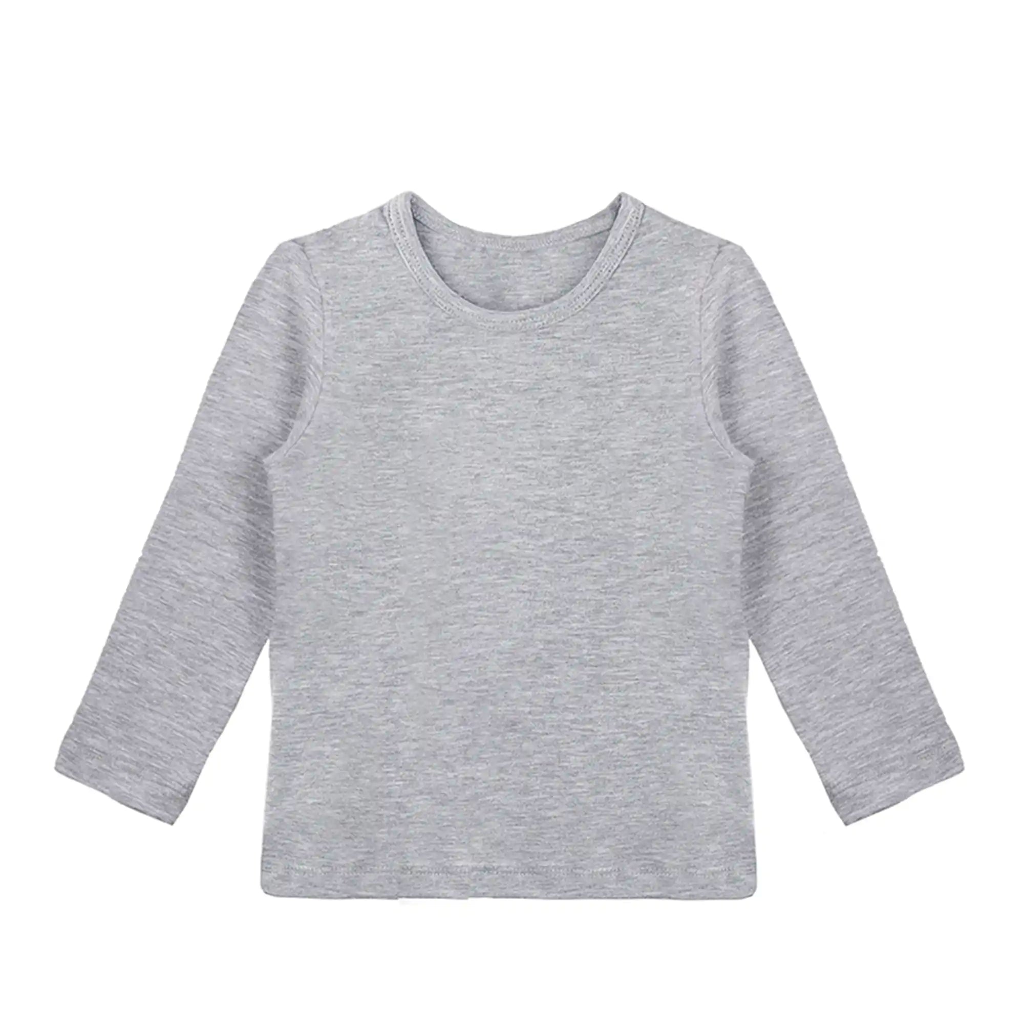 Lilax Girls' Basic Long Sleeve Round Neck Cotton T-Shirt