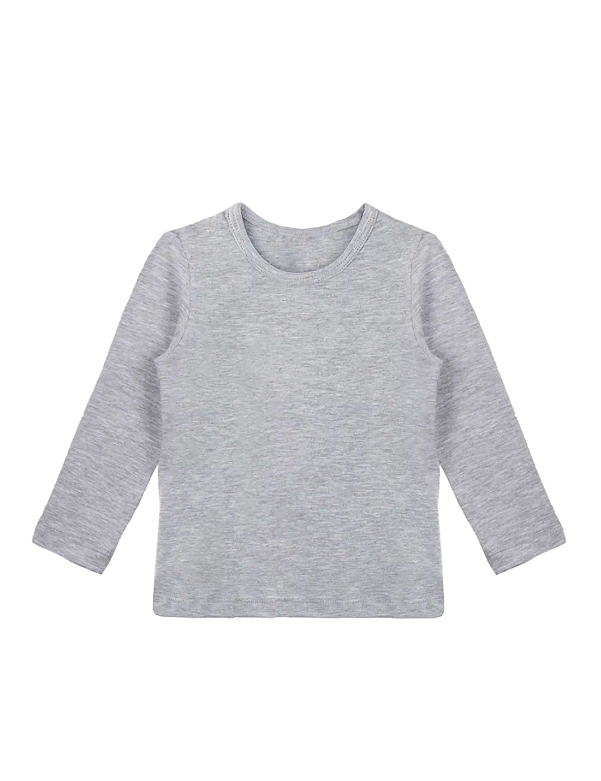Lilax Girls' Basic Long Sleeve Round Neck Cotton T-Shirt