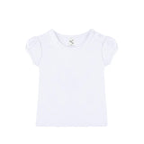 Baby Cotton Puff Sleeve Basic Crewneck T-Shirt