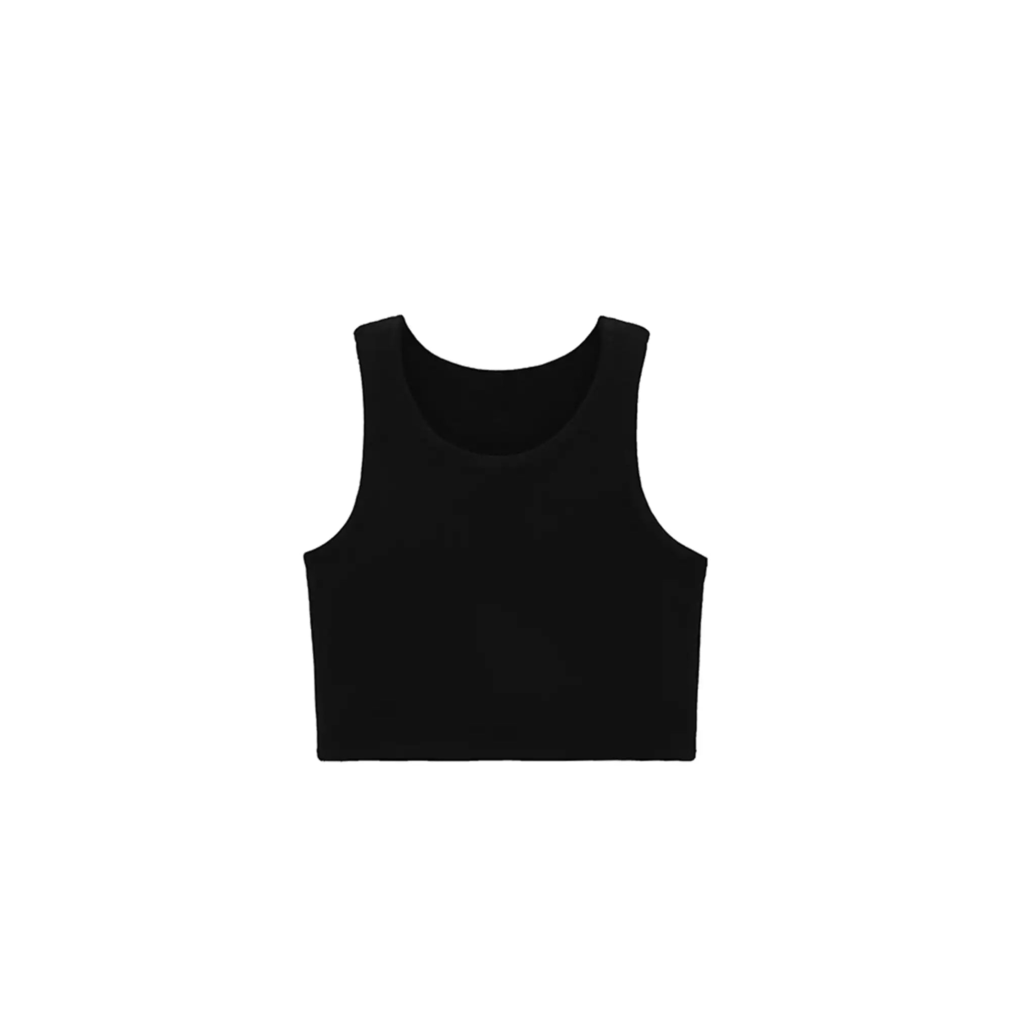Girls' Double Lined Sleeveless Basic Crop Tank Top