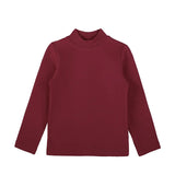 Toddler Cotton Long Sleeve Basic Mock-Neck T-Shirt