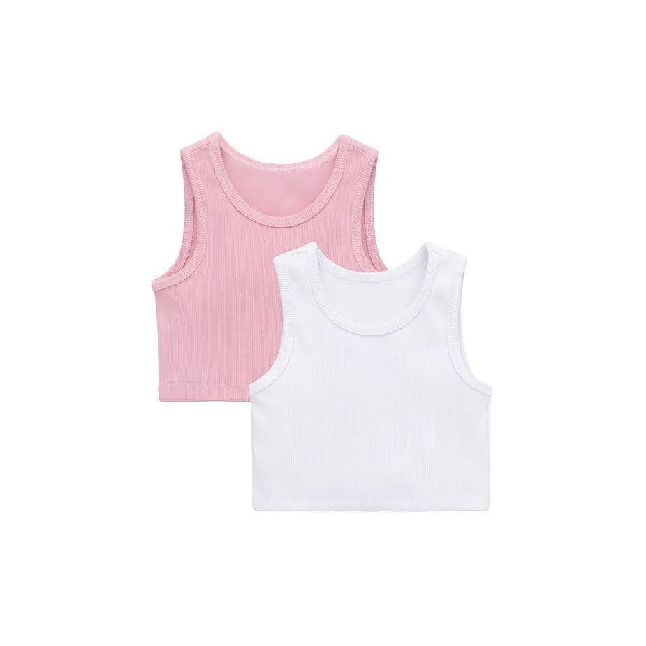 Girls 2-Pack Basic Cropped Tank Top