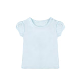Baby Cotton Puff Sleeve Basic Crewneck T-Shirt