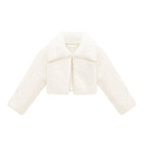 Girls Faux Fur Shrug Jacket Tied Ribbon Cozy Bolero