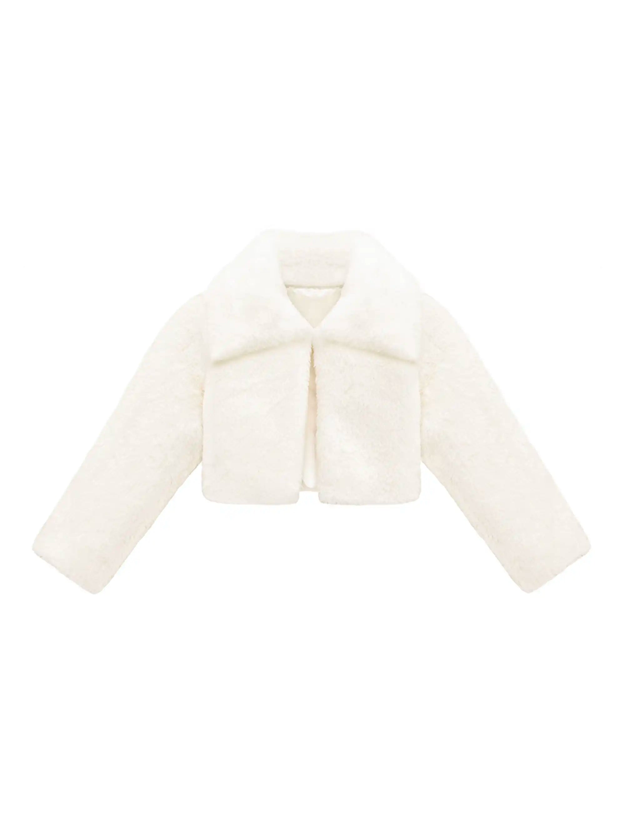 Girls Faux Fur Shrug Jacket Tied Ribbon Cozy Bolero