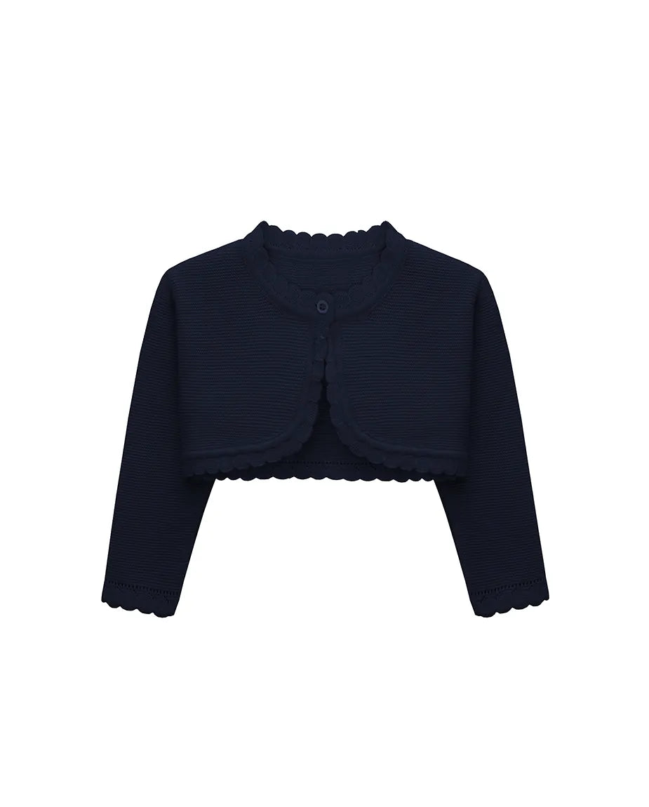 Baby Girls' Long Sleeve Knit Button Closure Bolero Shrug
