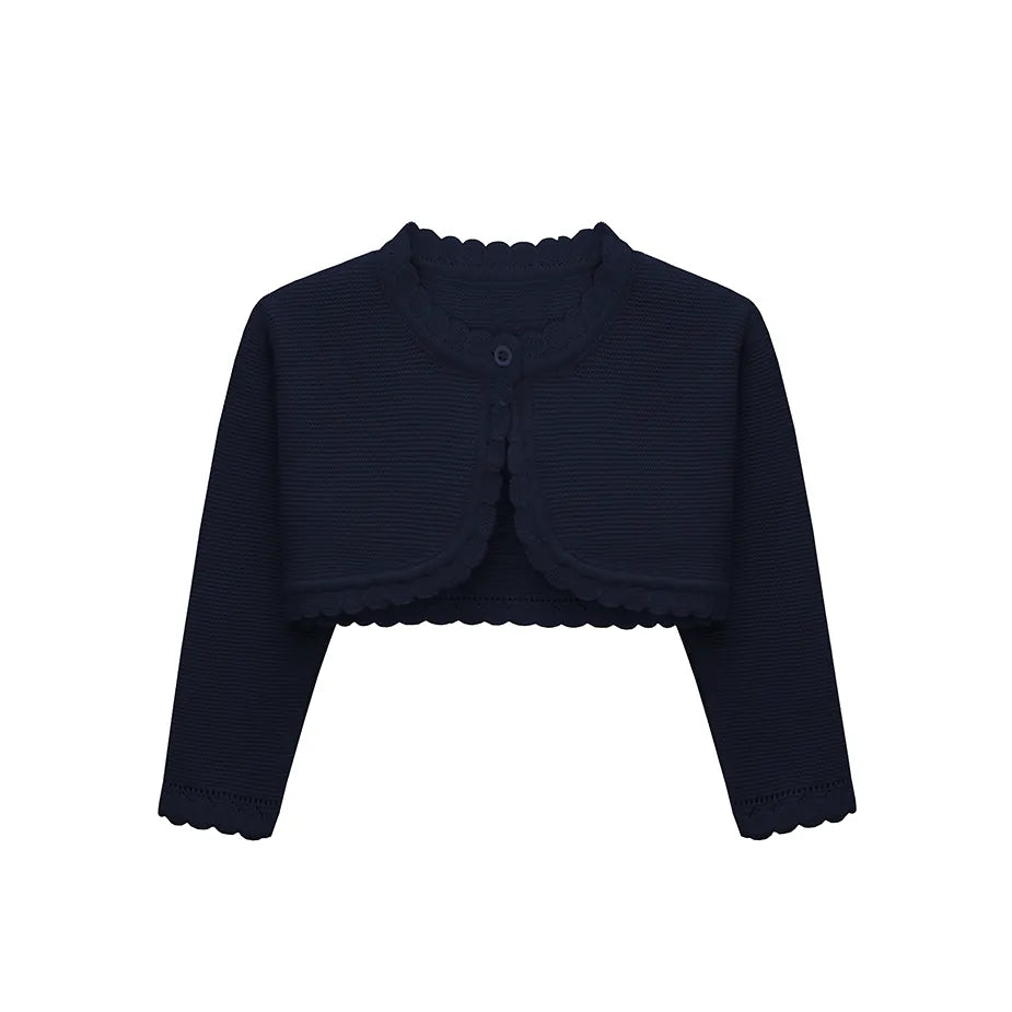 Baby Girls' Long Sleeve Knit Button Closure Bolero Shrug