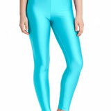 Girls Shiny High Waisted Leggings – Dance & Gymnastics Stretch Tights