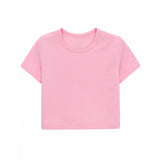Girls Short Sleeve Crewneck Crop Top Tee