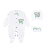 Newborn Baby 3-Piece Cotton Jeweled Layette Set