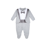 Baby Boy Footie Tuxedo Outfit with Bow Tie for Christmas Holidays - The Perfect Gentleman Look