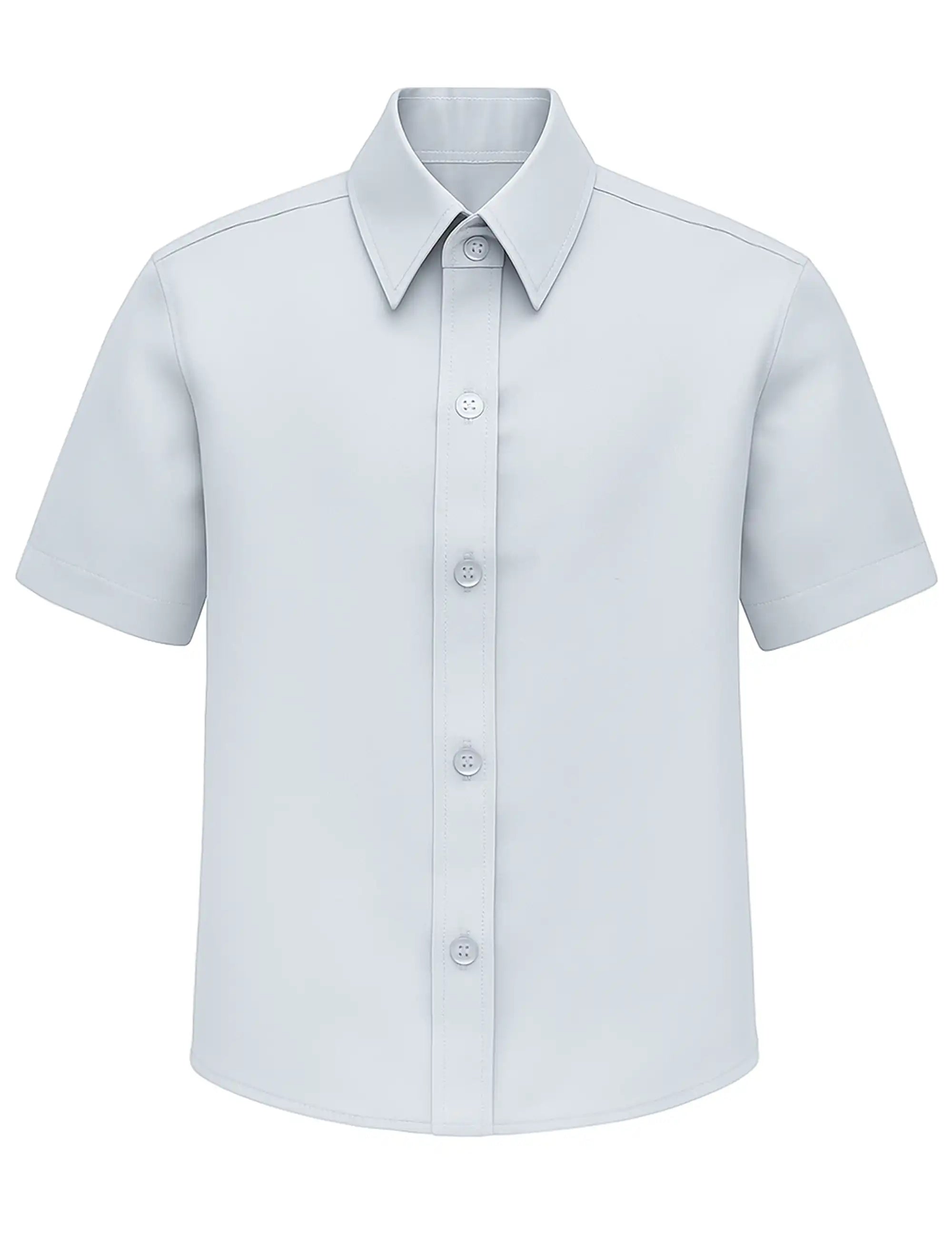 Lilax Boys Classic Short Sleeve Button Down Casual Solid Dress Shirt