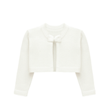 Baby Girls' Knit Long Sleeve Sweater, Bowknot Closure Bolero Cardigan