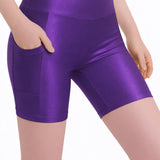 Lilax Girls Athletic Shorts with Pocket High Waisted Biker Shorts for Dance Yoga Gymnastics