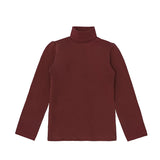 Little Girls Cotton Long Sleeve Basic Turtleneck T-Shirt
