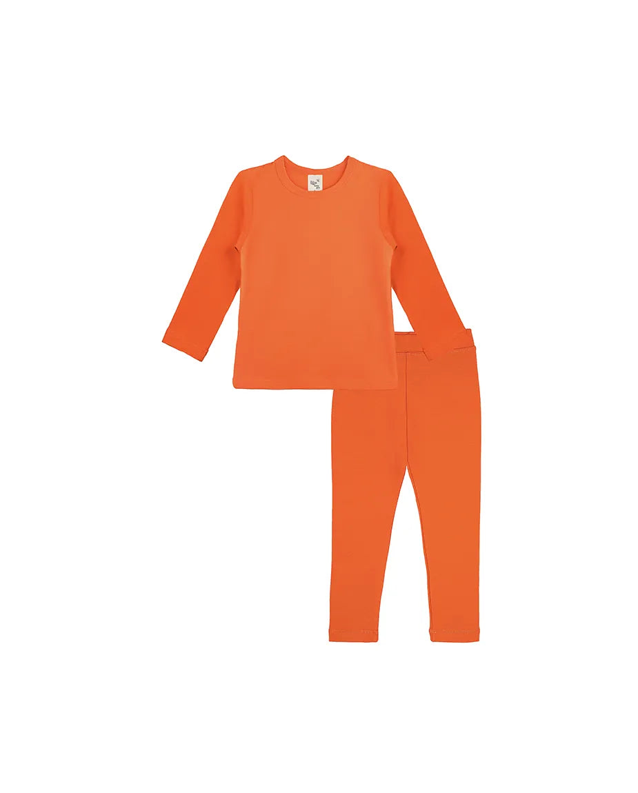 Little Girls Cotton Crewneck Basic T-Shirt & Leggings Set