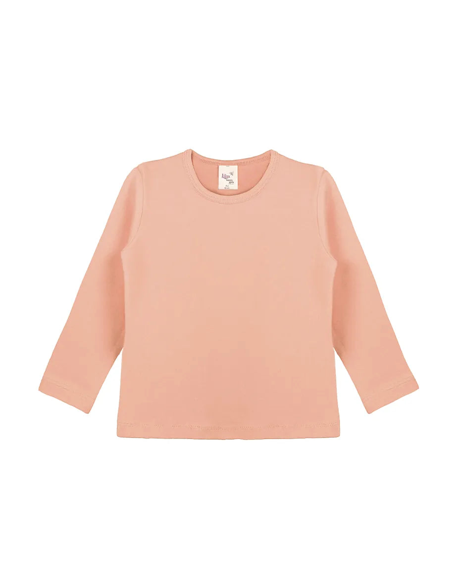 Toddler Cotton Long Sleeve Basic Crewneck T-Shirt