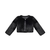 Girls Cozy Long Sleeve Crew Neck Dress Coat