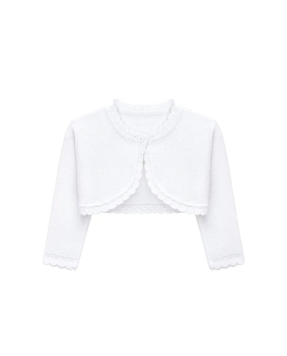 Baby Girls' Long Sleeve Knit Button Closure Bolero Shrug