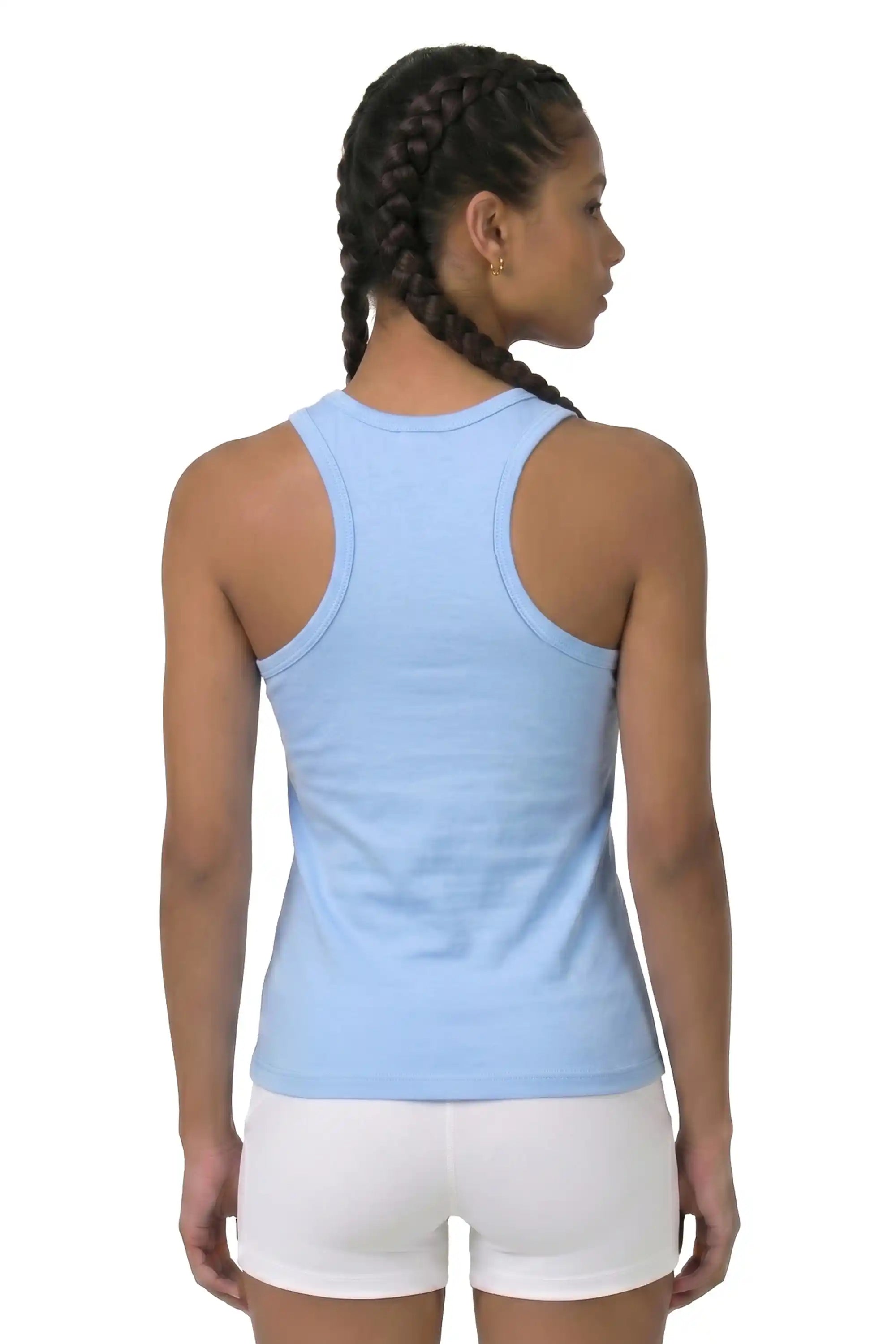 Girls' Soft Solid Cotton Blend Racerback Tank Top