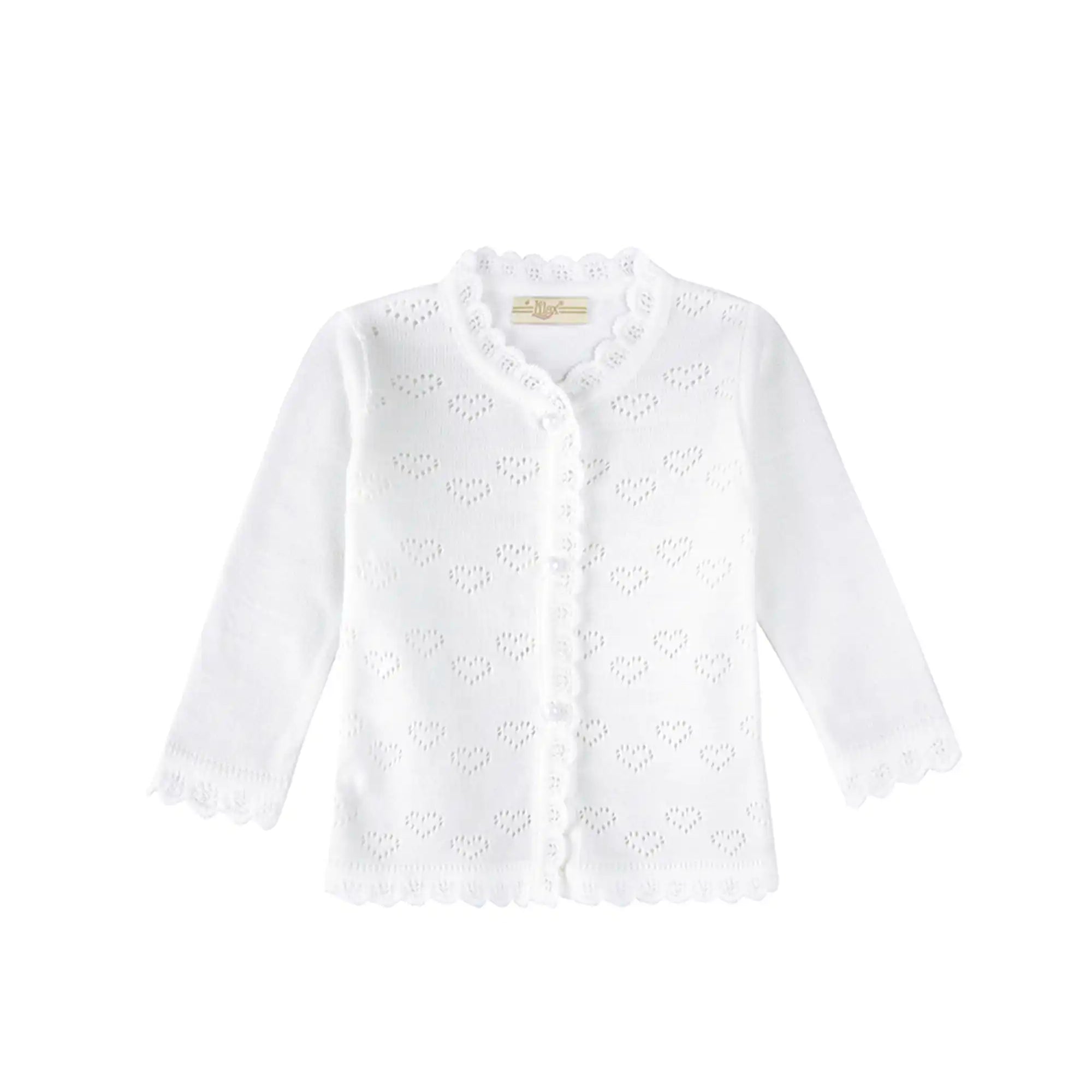 Knit Cardigan Sweater with Little Hearts Design for Baby Girls