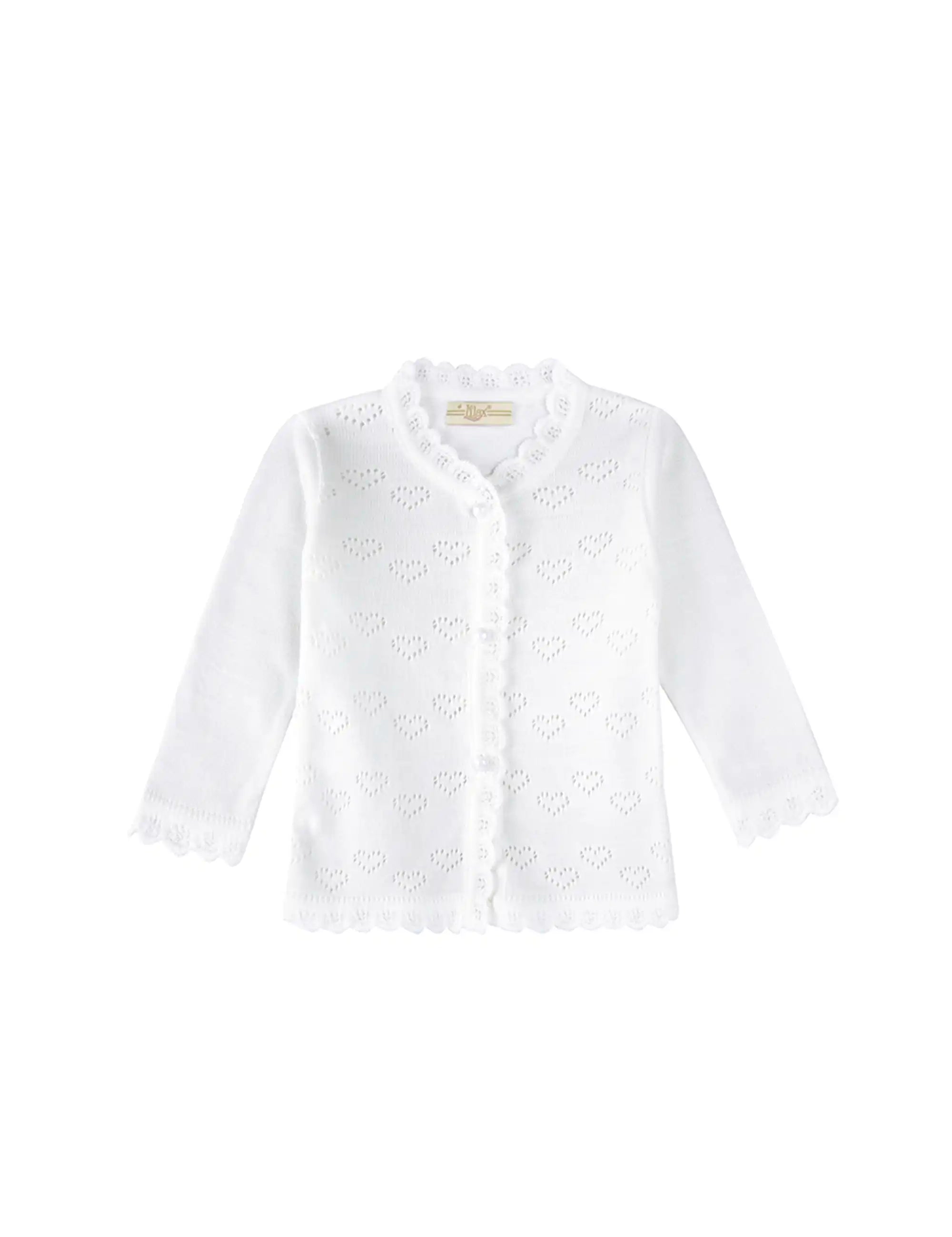 Knit Cardigan Sweater with Little Hearts Design for Baby Girls