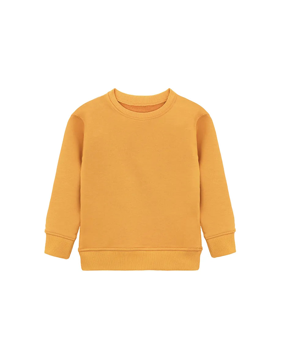 Boys Basic Crewneck Long Sleeve Cotton Sweatshirt