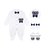 Newborn 4-Piece Jeweled Crown Layette Set