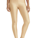 Girls Shiny High Waisted Leggings – Dance & Gymnastics Stretch Tights