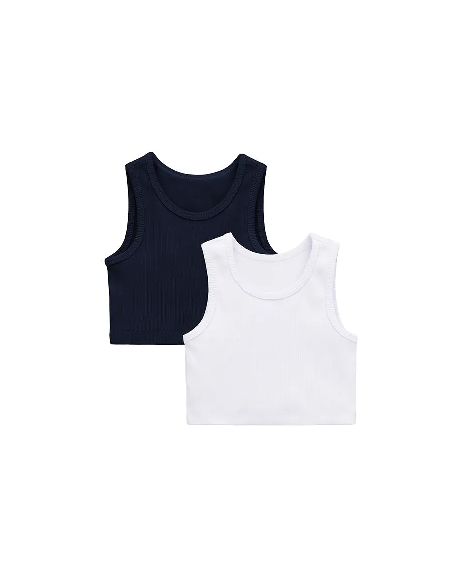 Girls 2-Pack Basic Cropped Tank Top