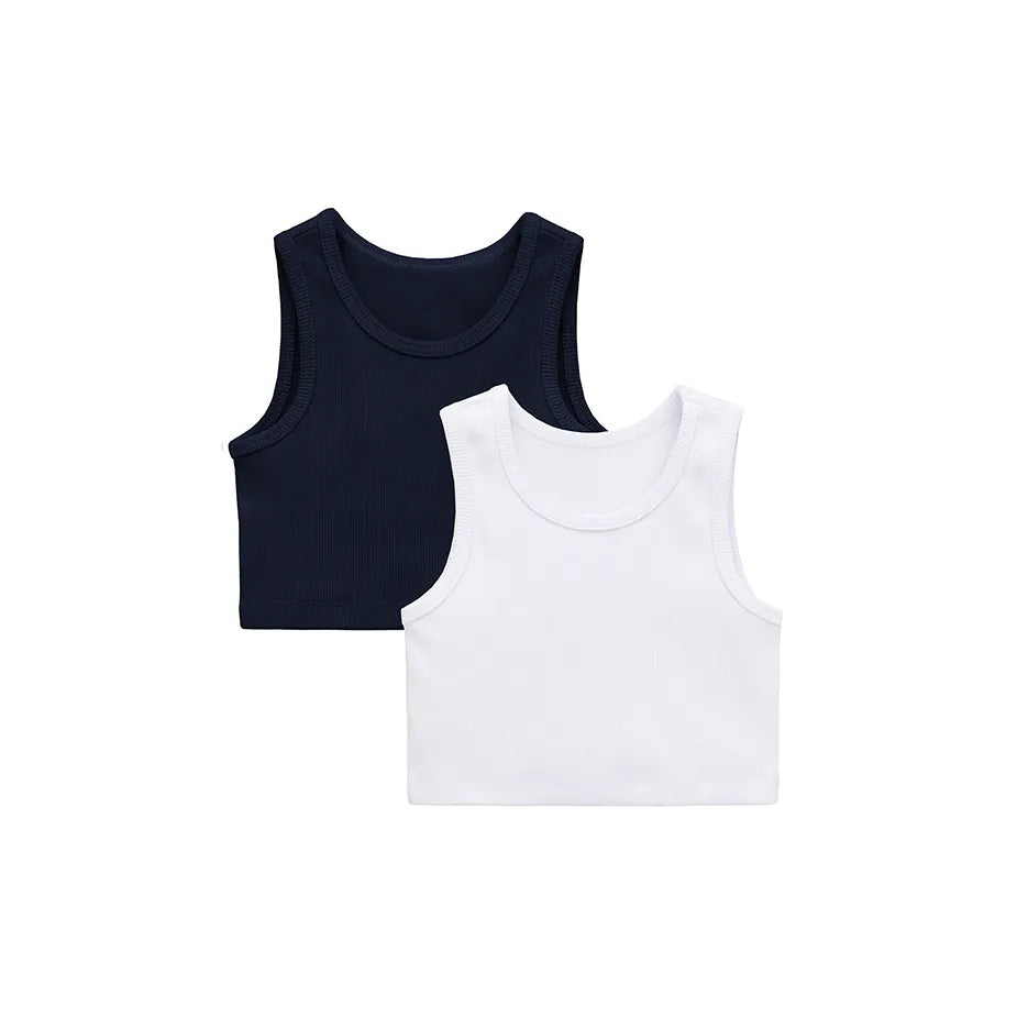 Girls 2-Pack Basic Cropped Tank Top